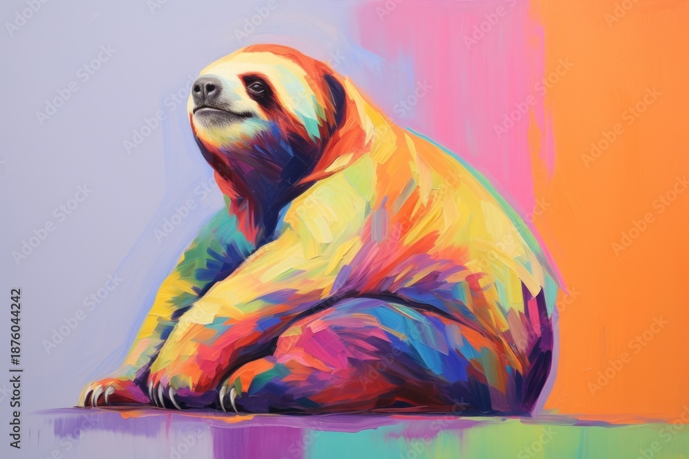 Obraz premium Sloth painting animal mammal.