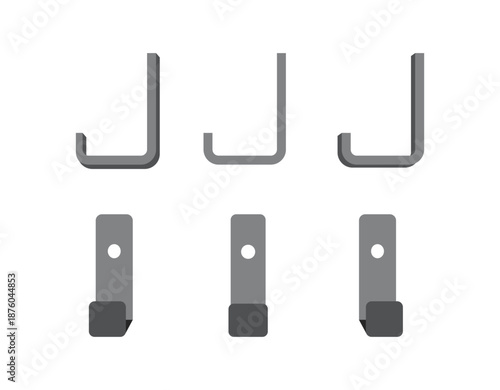 Illustration bracket rod curtain iron metal isolated unique