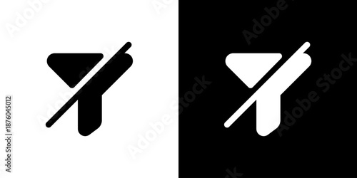 フィルター解除・無効のアイコン（ベクター）