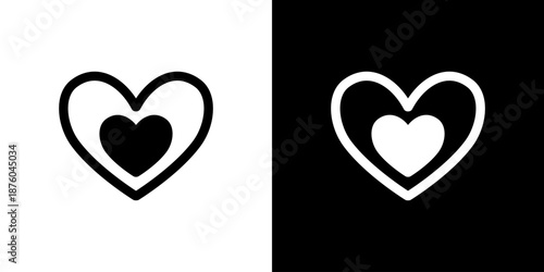 二重ハートのアイコン