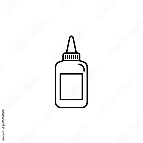 Glue Bottle Icon: Minimalist Outline Vector Symbol for Adhesive, Crafting, DIY, and Repair Supplies