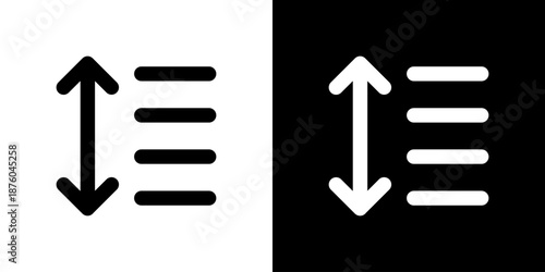 4本線と双方向の矢印のソートアイコン（ベクター）