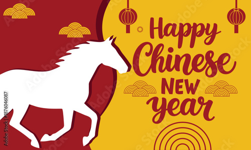Happy Chinese New Year Horse Greeting
