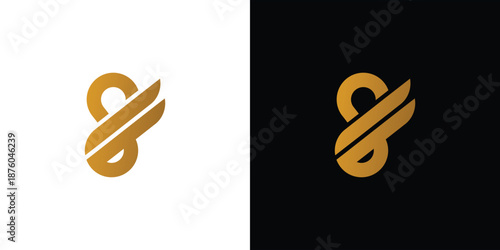 Luxury and unique eight wing logo design
