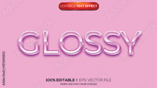 3d text effect glossy theme