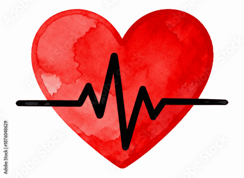 Inside Sound Heartbeat isolated watercolor vector illustration svg