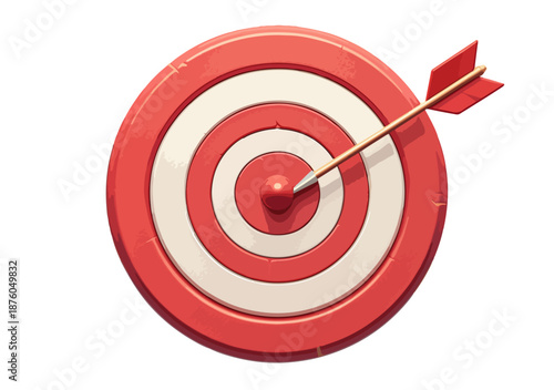 的の中心に矢が命中した、ビジネス目標達成の概念を示すベクターターゲット