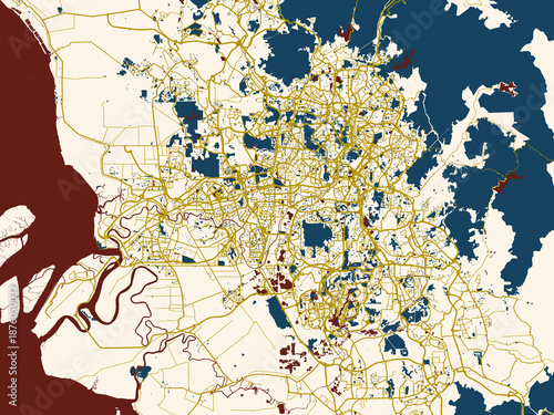 Photography Modern flat map of MAL Greater Kuala, Lumpur