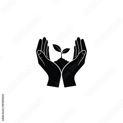 Hands nurturing a small plant symbolizing growth and care