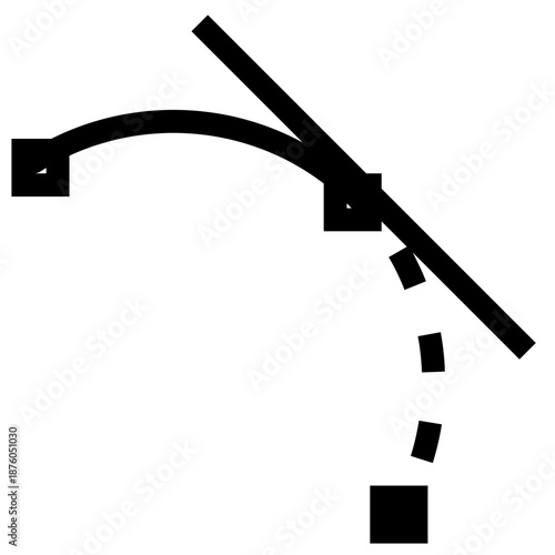 Geometric shapes falling from a broken arch