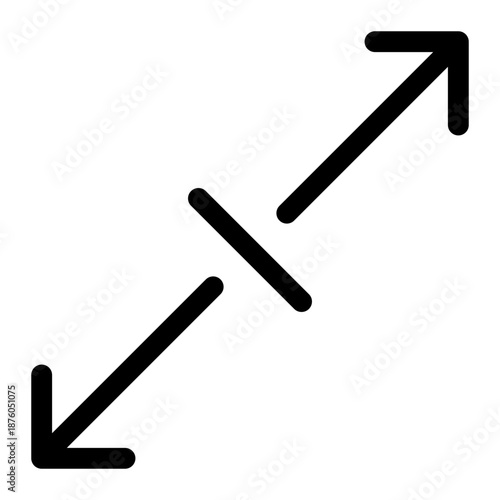 A broken arrow pointing upwards, symbolizing disruption or change in direction