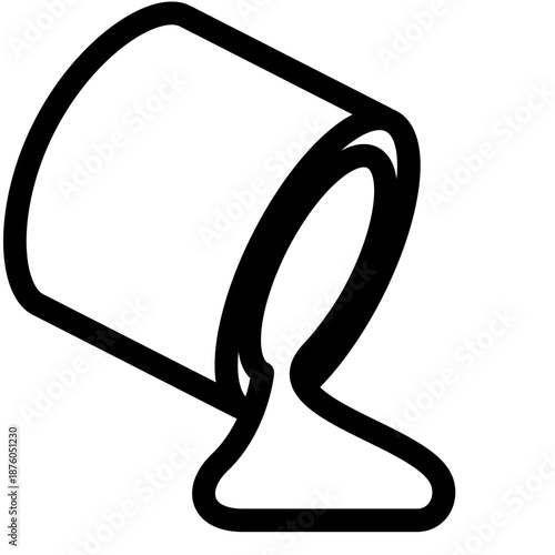 An illustration of a glass tumbler with spilled liquid on a plain white background