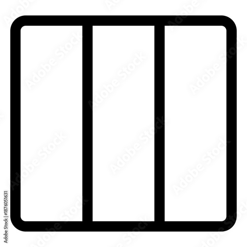 A minimalist window frame with three panes is set against a white background