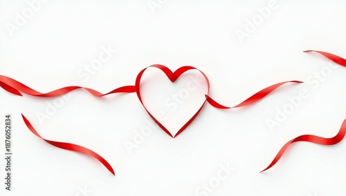 Red ribbon heart design