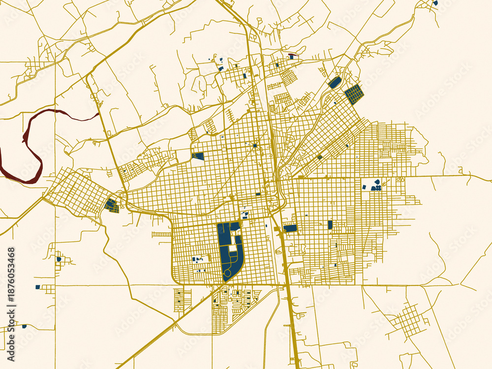 Fototapeta premium Navojoa, Mexico – minimalist flat city map