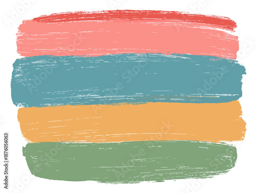 다채로운 색상의 투명한 페인트 붓 터치가 쌓여 있는 추상적인 배경