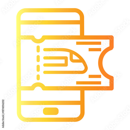 electronic ticket Line Gradient Icon