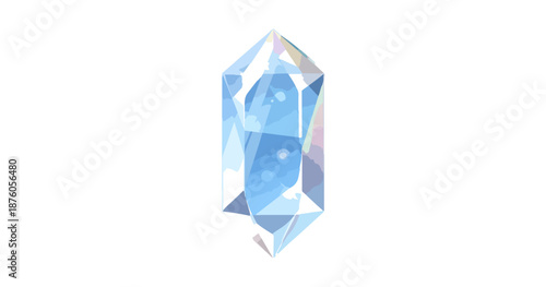 투명한 수정 결정체, 빛나는 광물, 순수함과 에너지를 상징하는 아름다운 보석