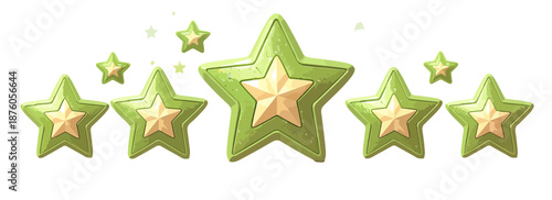 반짝이는 녹색 별들이 모여서 긍정적이고 희망찬 분위기를 연출하는 디자인 요소