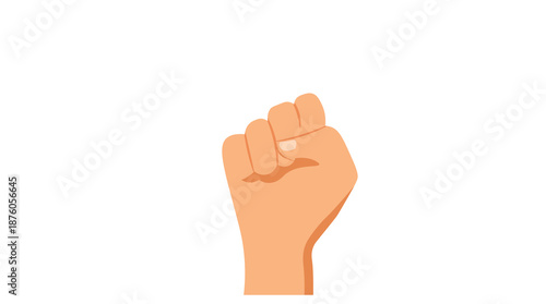 Raised clenched fist illustration symbolizing power, strength and solidarity