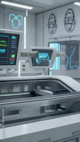 Automated robotic arms assembly line in a modern factory, industrial technology and precision