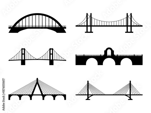 San Francisco Suspension Bridge Over City River Vector Illustration