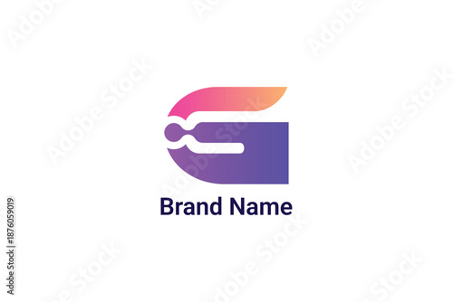 Letter G Logo with Abstract Technology Icon