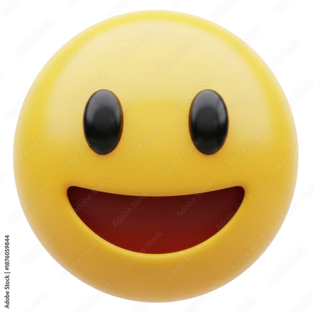 Fototapeta premium Happy face emoji isolated on transparent background