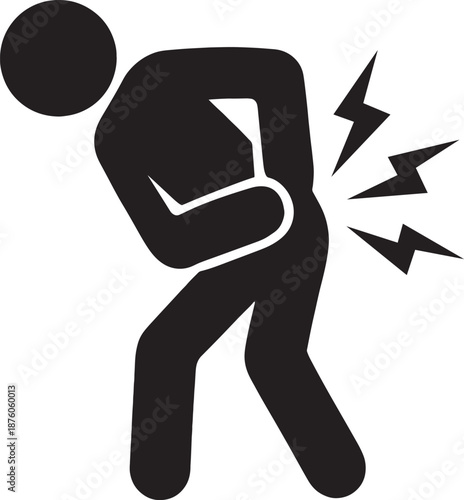 Lower Back Pain Injury Icon Representing Body Ache Spine Health Medical Problem Physical Discomfort And Healthcare Awareness Design