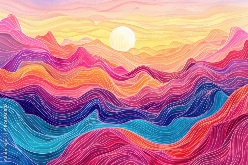 Fototapeta premium Illustration Mountain valley backgrounds outdoors graphics.