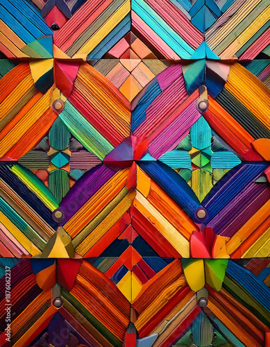 vibrant geometric texture pattern with bold shapes and harmonious color contrasts