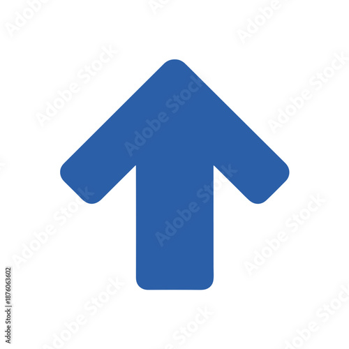 파란색 화살표 아이콘이 흰색 배경에 투명하게 떠 있어 상승 또는 방향을 나타냅니다.