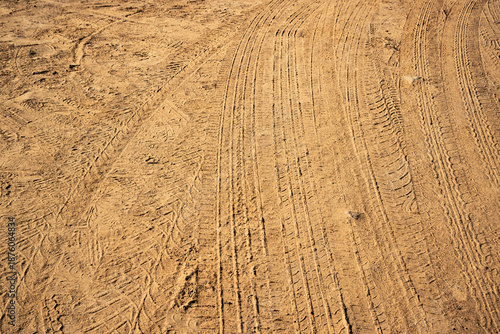 Wallpaper Mural Tire tracks patterns on rural sandy road texture Torontodigital.ca
