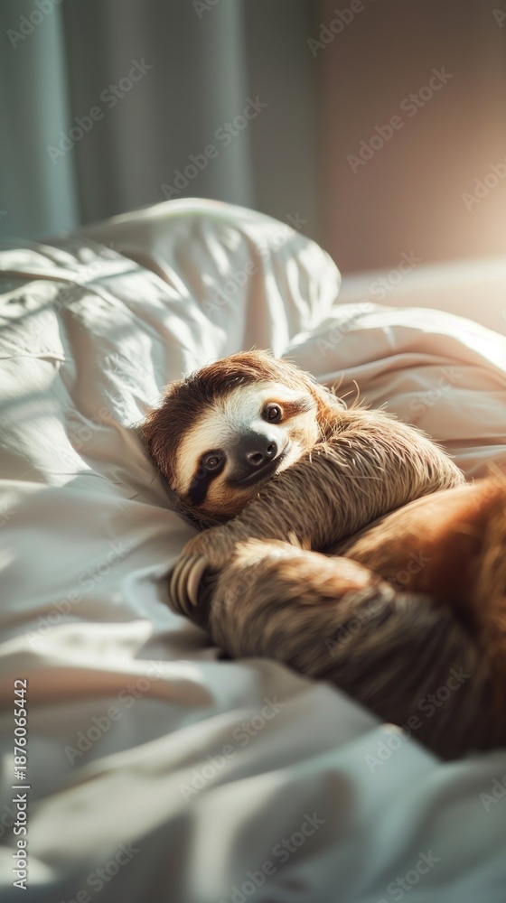 Obraz premium Animal sloth bed furniture.