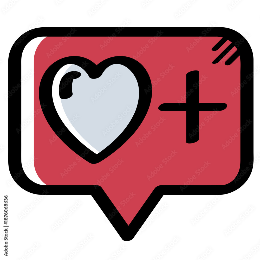 Fototapeta premium Hand drawn color like reaction used to show approval and positive response.