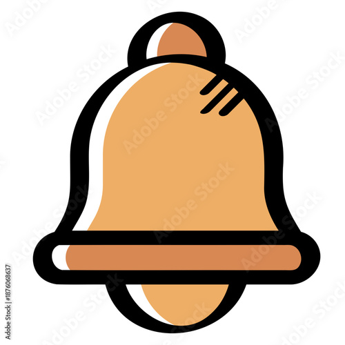 Hand drawn color notification bell indicating alerts and system updates.