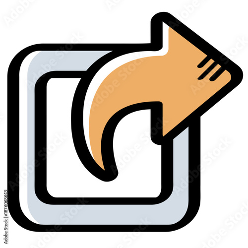 Hand drawn color share action representing content distribution across networks.