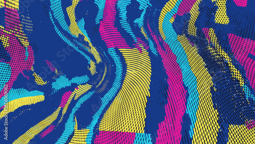 Dynamic Abstract Waves, Colorful Patterns, Digital Art, Vibrant Design, Modern Aesthetics, Visual Concept