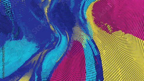 Vibrant Abstract Artwork Showcasing Colorful Swirls, Digital Art, Modern Design, Creative Environment