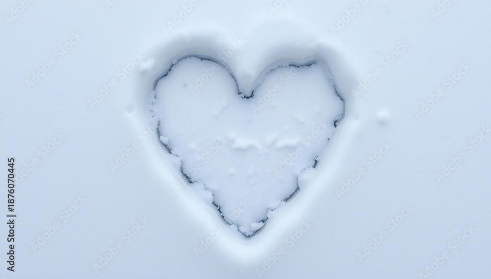 Fototapeta premium Heart shaped snow impression