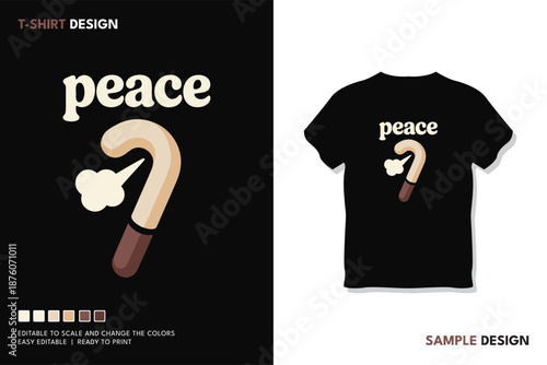 Peaceful Symbol With Cigarette And Question Mark Design