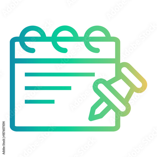 push pin Line Gradient Icon