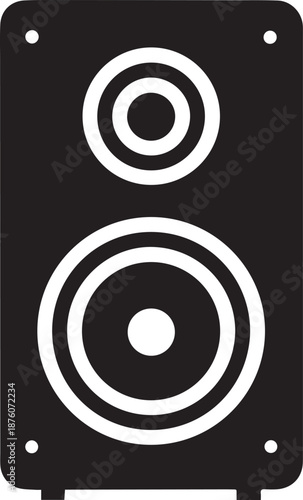 Speaker Box Silhouette Vector Black and White