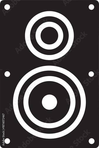 Speaker Box Silhouette Vector Black and White