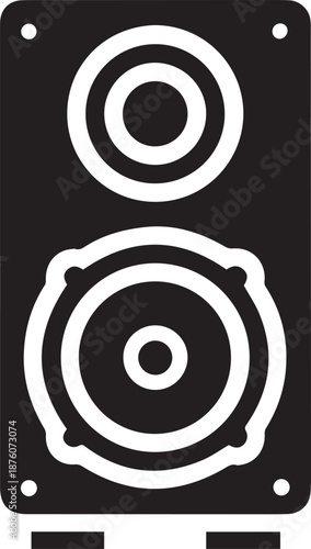 Speaker Box Silhouette Vector Black and White