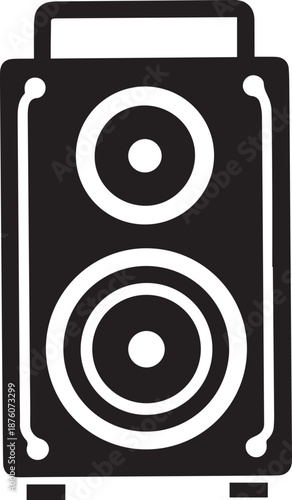 Speaker Box Silhouette Vector Black and White