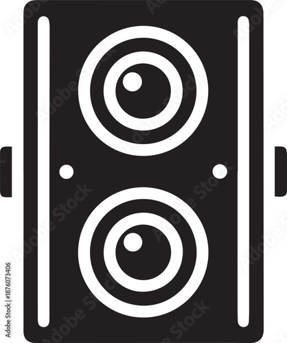 Speaker Box Silhouette Vector Black and White