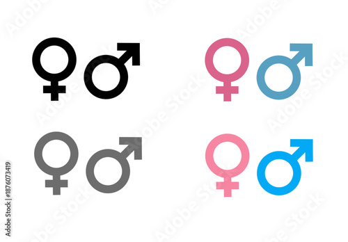 Set of male and female gender icon