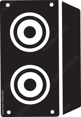 Speaker Box Silhouette Vector Black and White