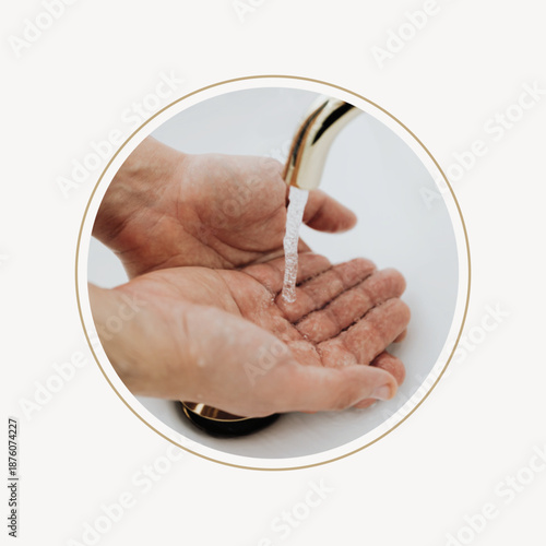 Hand washing badge, Covid-19 prevention vector